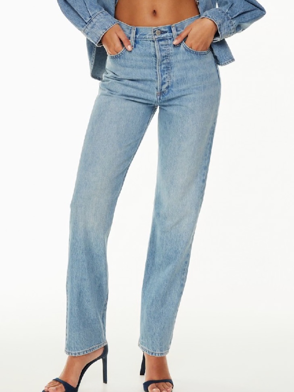 Denim Forum The '90s Cinched Hi-Rise Straight Jean